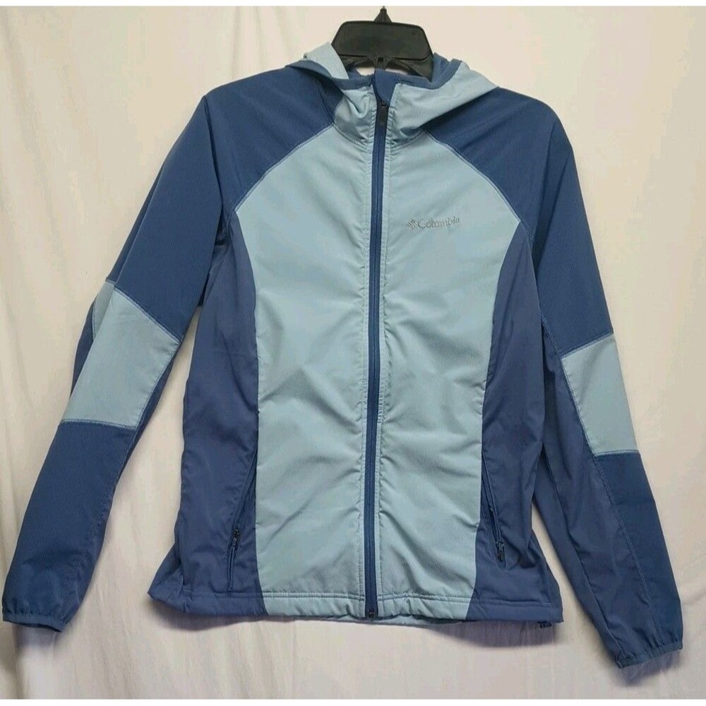 Columbia Sweet As Softshell Hoodie Medium Women Blue Full Zip Jacket Outdoors